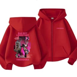 Rapper Theodora Mega Bbl Bad Boy Lovestory Zipper Hoodie Men Women Fashion Hip Hop Zip Up Sweatshirt Men's Vintage Zip Up Jacket