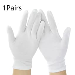1/5Pairs Disposable Stretchable White Cotton Work Gloves Jewelry Inspection Gloves Men Women Household Cleaning Work