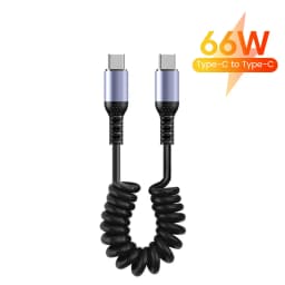 6A Elbow USB Type C Spring Short Cable 20cm to 1m 66W 100W Dual Type C Fast Charging Cable Wire For iPhone 15 16 Samsung Xiaomi