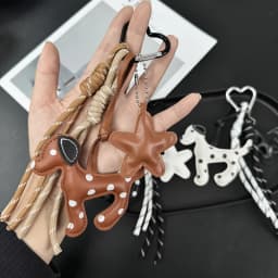 Cute Dog Bag Charm Kawaii Keychain with Star Pendant for Backpack Purse Decor Gift for Dog Lovers Women Girls