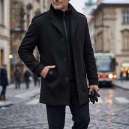 New Men's Autumn/Winter Trench Coat - Double-Layered with Multi-Pockets | Practical Streetwear & Business Casual Jacket Mans