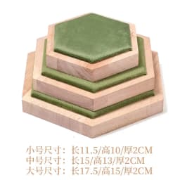 Solid Wood Green Velvet Jewelry Display Stand for Ring Stud Necklace Pendant Bracelet Storage and Display Rack