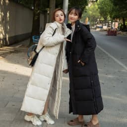Black Hooded Jacket Coat 2026 Winter Female Thicken Medium Length Down cotton Loose Coats Women's Windproof Long Parka Overcoat