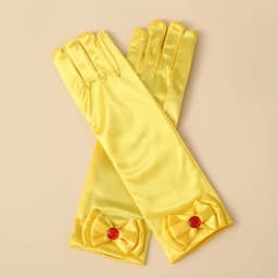 29cm Children Long Gloves Princess Dance Performance Stage Party Wedding Glove Satin Bow Full Finger Mittens Birthday Gifts G332