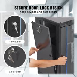 SucceBuy 15U Wall Mount Server Cabinet 500lbs Max Ground-mounted Load Capacity Network Rack Enclosure for IT A/V Devices