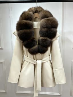 Janveny Luxury Women's Winter Down Jacket 2026 New Large Natural Real Fox Fur Cuff 90% White Duck Down Coat Female Feather Parka
