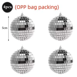 20PCS 4D Silver Ball Party Mirror Ball Cool Reflective Christmas Tree Decoration Suitable for Wedding Parties Dance Music