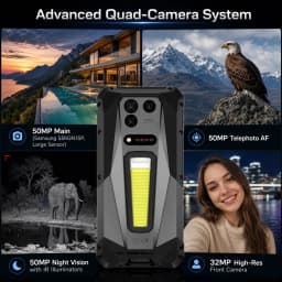 8849 TANK 5 Unihertz 2K Projector Rugged Smartphone eSIM Dimensity 9400e 3K AMOLED 17600mAh 220Lumens 18GB+512GB WiFi 7