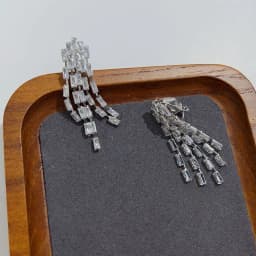 Luxury Sparking Rectangular Crystal Zircon Long Tassel Clip on Earrings for Women Bridal Wedding Without Piercing Jewelry