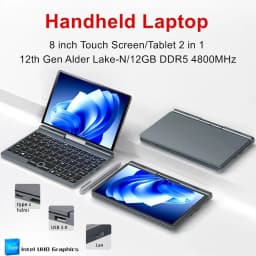 8 Inch 12th Gen P8 N100 Mini Gaming Laptop Intel Alder Lake N100 Touch Screen 12G DDR5 Windows 11 Notebook Yoga Tablet PC 2 in 1