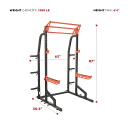 Half Rack Cage with Adjustable Pull-Up Bar & Power Station, Custom