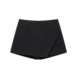 Women's Asymmetric Solid Color Skort Casual Side Zipper Shorts Skirts for Spring Summer Fashion