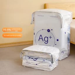 Antibacterial Vacuum Bags No Need Pump Large Plastic Storage Bag Storing Clothes Blanket Compression Bag Travel Accessories