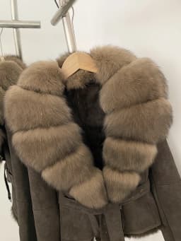 OFTBUY New Autumn Winter Real Fox Fur Collar Clothes Female Belt Suede Jacket Women Thick Warm Natural Rabbit Fur Lining Coat
