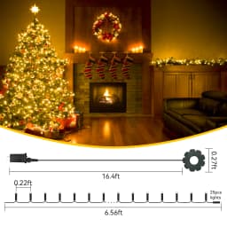 LED Christmas String Lights 8 Lighting Modes Fairy Lights Christmas Lights for Holiday Home Party Decora Indoor Outdoor 400 LEDs