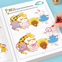 Hidden Differences Activity Book, Featuring 32 Interactive Observation Games and Memory Exercises | Attention and Concentration Training | Visual Perception Skills, Focused Attention Games with Numbered Pages | Find the Difference Game | Science Learning Activity Book to Improve Concentration and Observation Skills | Fun and Engaging Hidden Object Games. Early Education Materials.