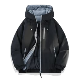 Autumn/Winter Fashion Solid Color Thickened Warm Windproof Hooded Cotton Jacket Men's Casual Loose Plus Size High Quality Coat