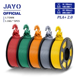 JAYO Updgrade 2.0 PLA+ 3D Filament 1.75mm PLA Plus 3D Printer Filament Neatly Wound 3D Filament PLA For FDM 3D Printer 5 Rolls