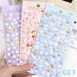 3 pcs/6 pcs Kawaii Mini Animals Cartoon 3D Puffy Stickers Scrapbooking DIY Journal Stationery Sticker Cute Deco School Supplies