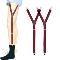 2pcs Men's Shirt Holders Stays Y-Style Adjustable Elastic Leg Suspenders Straps Non-slip Clips Sock Garter Clamps for Military