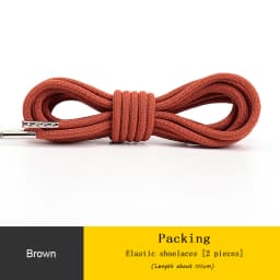 Round Elastic Shoelaces for Sneakers Metal Head Shoe Laces Outdoor Leisure Shoelace for Women Man Shoestrings Accessories 1 Pair