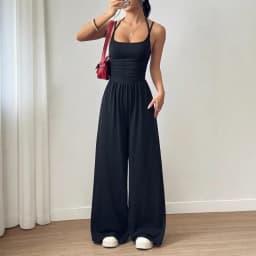 Spring Fall 2025 New Arrival Women's Jumpsuit Solid Color Double-Strap Relaxed-Fit Casual Pants Y2k Clothing
