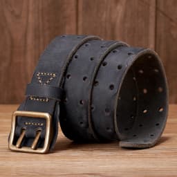 3.8CM Original Handmade Double-needle Buckle Men Belt Made Old Macho Jeans Belt Thick Real Genuine Leather Army Tactical Belt
