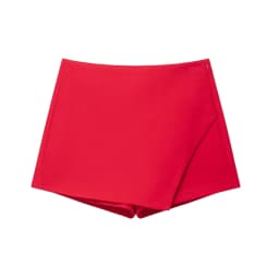 Women's Asymmetric Solid Color Skort Casual Side Zipper Shorts Skirts for Spring Summer Fashion