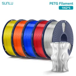 SUNLU 5KG 3D PLA/PETG/PLA PLUS/Clear Filament 1.75mm 5Roll 1KG Printer Neatly Wound 3D Filament for 3D Printer & 3D Pen