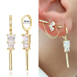 925 Sterling Silver Ear Needle Crystal Zircon Tassel Pendant Hoop Earrings Retro Small Fragrance Style High Jewelry Women Gifts