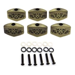 6pcs Guitar Tuners Machine Head Buttons Metal Carved Square Button for Electric Guitar