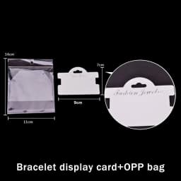 30-50sets Display Card with Opp Bags Transparent Self Adhesive Plastic Bag for Handmade Jewelry Necklace Bracelet Packaging