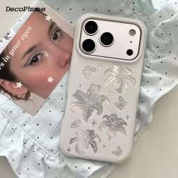Ins laser bowknot lily flower case&German-imported Bayer TPU Phone Case for iPhone 17 pro max Air