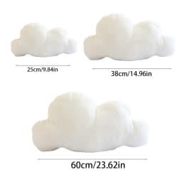 Realistic Cloud Plush Toy-Soft Stuffed Cloud in Gray&White, 3 Sizes, Fluffy Pillow Gift for Kids, Nursery Decor, Relaxation