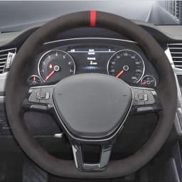 Anti-Slip Suede Leather Car Steering Wheel Braid Cover For Volkswagen VW Golf 7 Mk7 New Polo Jetta Passat B8 Tiguan Sharan