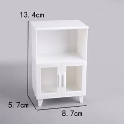 1Set Miniature White Cupboard Display Cabinet Storage Lockers +ornament Furniture Model Decor Toy DollHouse Accessories