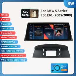 10.25 Android 13 Autoradio For BMW 5 Series E60 E61 CCC CIC 2005-2010 Multimedia Player 4G Carplay 2din Car radio GPS Stereo RDS