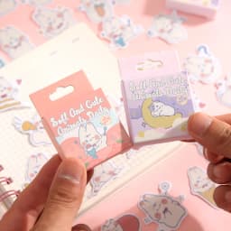 45Pcs Cute Animal Cat Dog Bear Daily Boxed Stickers Decorative Scrapbooking Label Diary Stationery Album Phone Journal Planner