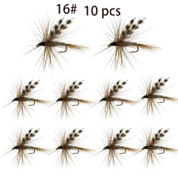 10 pcs Adams Dry Fly Fishing Flies, Hand-Tied Realistic Insect Imitation Lures with High Carbon Steel Hooks, Freshwater Floati