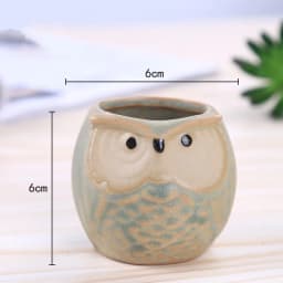 Flower Pots Creative Ceramic Mini Flowerpot Succulent Planter Cute Owl Plants Flower   Pot With Hole Garden Home Office Decor