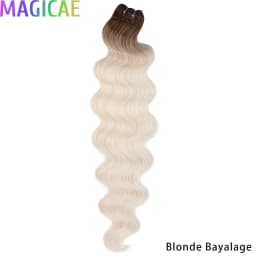 Magicae 30Inch 200g/Pc Chocolate Ombre Brown Orange Blond P27/613 Bio Body Wave Grey High Temperature Synthetic Hair Extension