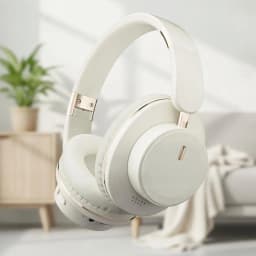 Bluetooth Headphones Over Ear Wireless Headset BT5.3 Foldable Portable Hi-Res Audio Fashion Aesthetic Deep Bass Stereo 24H Battery Fast Charge Dual Mode With Mic Noise Isolation For Students Content Creators Remote Work Travel Commuting Light