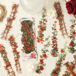 10 Pcs Vintage Rose Plant PET Sticker Pack for Junk Journal Scrapbooking Aesthetic Diary Deco School Account Stationery Stickers