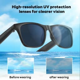 New Men's Smart Glasses Women's Bluetooth Glasses Voice Call Control Music UV Polarized Sunglasses Headphone Glasses Man 2026