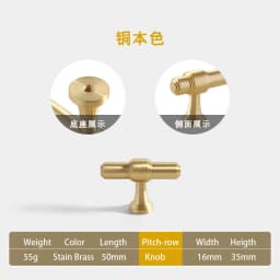 Pure Copper French Gold Wardrobe Handle Solid  Brass Cabinet Door Handle American Cabinet Door Drawer Gold Handle Brass
