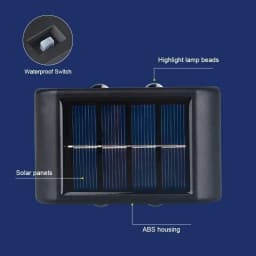 Solar Outdoor Wall Light 12 LED Waterproof Garden Light Courtyard Balustrade Decorative Atmosphere Lamp Down Luminous Solar Lamp