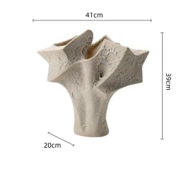 Red Irregular Geometric Vase Abstract Ceramic Handicraft Floral Arrangement Flower Vase Flowerpot Home Decoration Accessories