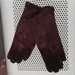 Winter Female Single Layer Warm Cashmere Full Finger Button Cycling Mittens Women Suede Leather Touch Screen Driving Gloves J23