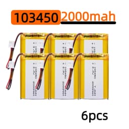 103450 3.7V 2000mAh Polymer Lithium Rechargeable Battery JST PH 2.0mm 2Pin Plug for Camera GPS Navigator MP5 Bluetooth Headset