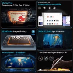 OnePlus Pad 4 Tablet Global Version Snapdragon 8 Elite Gen 5 13.2 Inch 3.4K 144Hz True Color Display 8 Speakers Wi-Fi 7 Android 16 13380mAh Battery